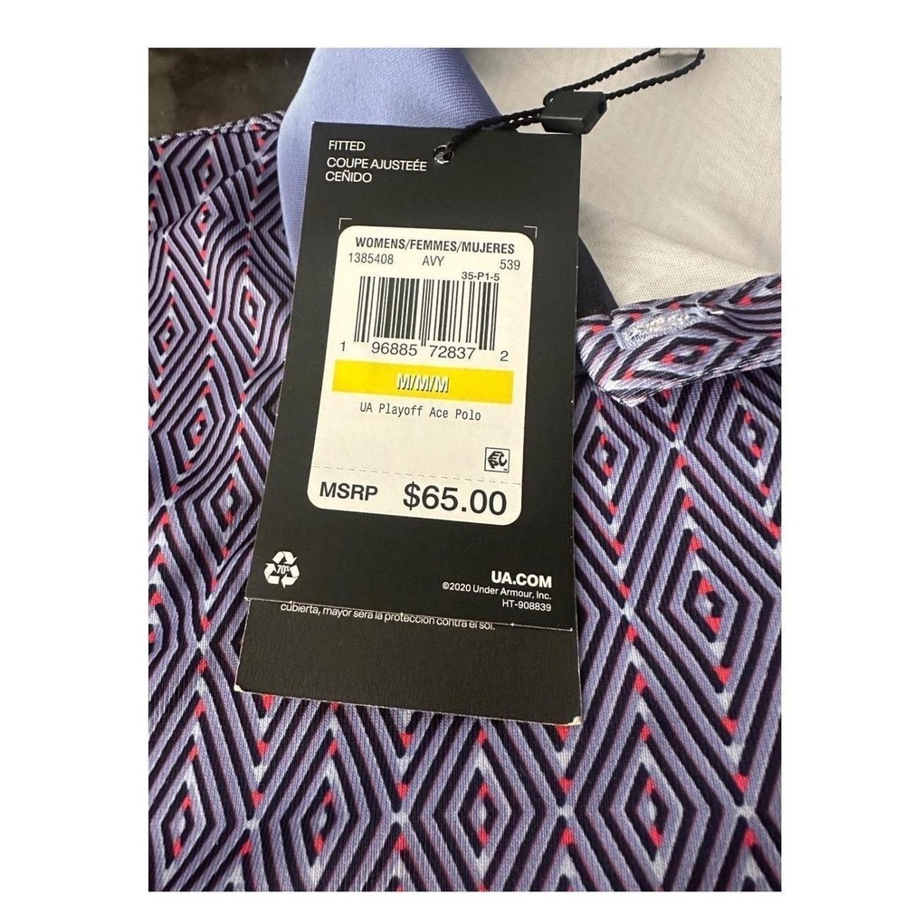 Under Armour Playoff Ace Polo Womens Medium Blue Diamond ESPYS V Foundation NEW - Picture 7 of 7